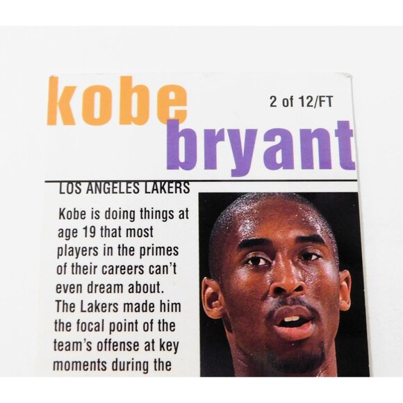 Kobe Bryant 1997 SkyBox Z Force Fast Track #2 of 12 LA Lakers NBA Basketball - Picture 5 of 5